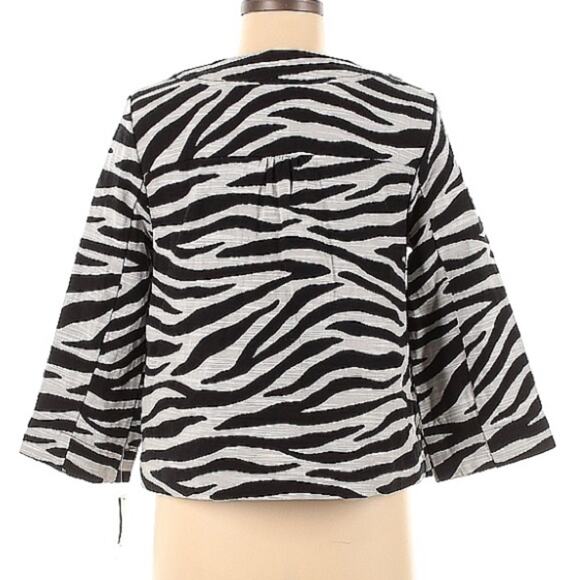 Charter Club Black White Zebra Swing Jacket - Picture 2 of 10
